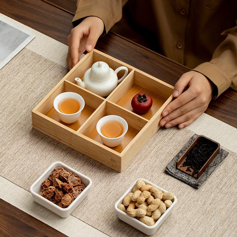 Changbaosen Square Wood Divided Serving Tray