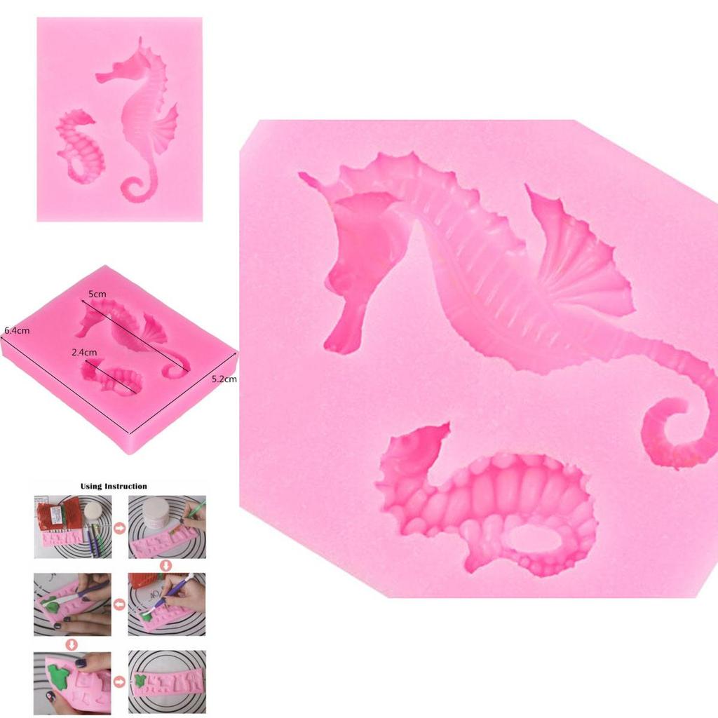 Timeless Design 3d Sea Horse Silicone Fondant Mold For Classic Cake Decor