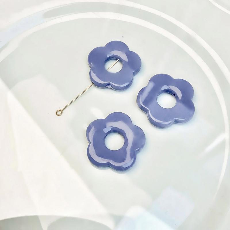 Acrylic Flower Pendant Charm Necklace Wax Line Clavicle Chain Sweet Fashion Choker Neckchain Jewelry Gift for Women Girl