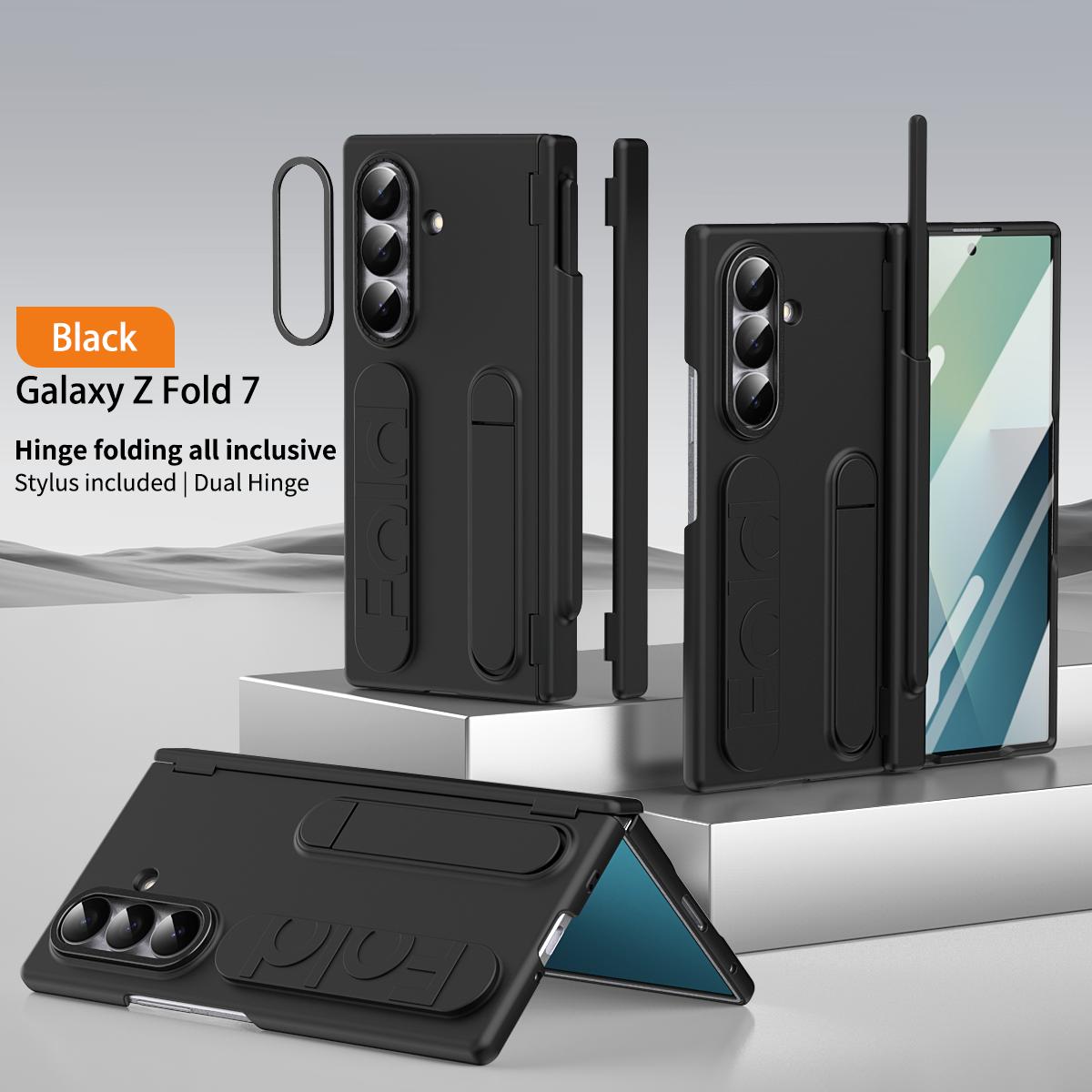 

Elastic Wrist Band Holder Stand Case For Samsung Galaxy Z Fold7 Fold6 Fold 7 6 Hinge Stand 360 Full Protection Tempered Cover Galaxy Z Fold6
