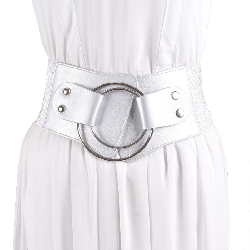 PU Leather Belt Elastic Waist Cincher for Women Girls Stylish Waistband Wide Waist Ornament for Fashionable Outfits
