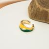 Yellow-Green Temperament Ring, Female Tide, Niche Design Index Finger Ring, Simple Cold Wind, Personalized Opening Ring