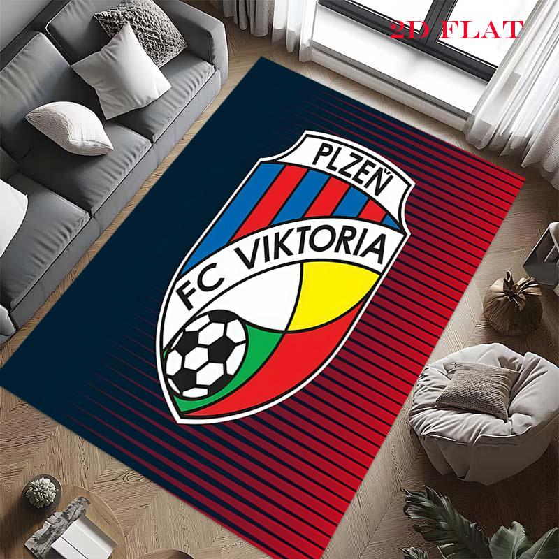 FC Viktoria Plzeň Koberec pro obývací pokoj, ložnici, domov, dekorace na pohovku, protiskluzová podložka pro děti
