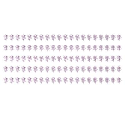 100Pcs Rose Paper Clips Purple Flower Style Portable Electroplated Metal Cute Paper Clips for Office School Home
