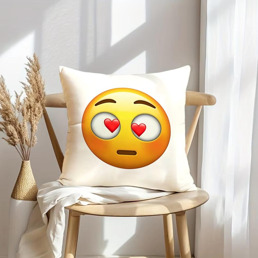 Federa per Cuscino Faccina Emoji Morbida Copricuscino in Peluche | Federa Decorativa Double-Sided | Arredo Casa Divano Camera da Letto