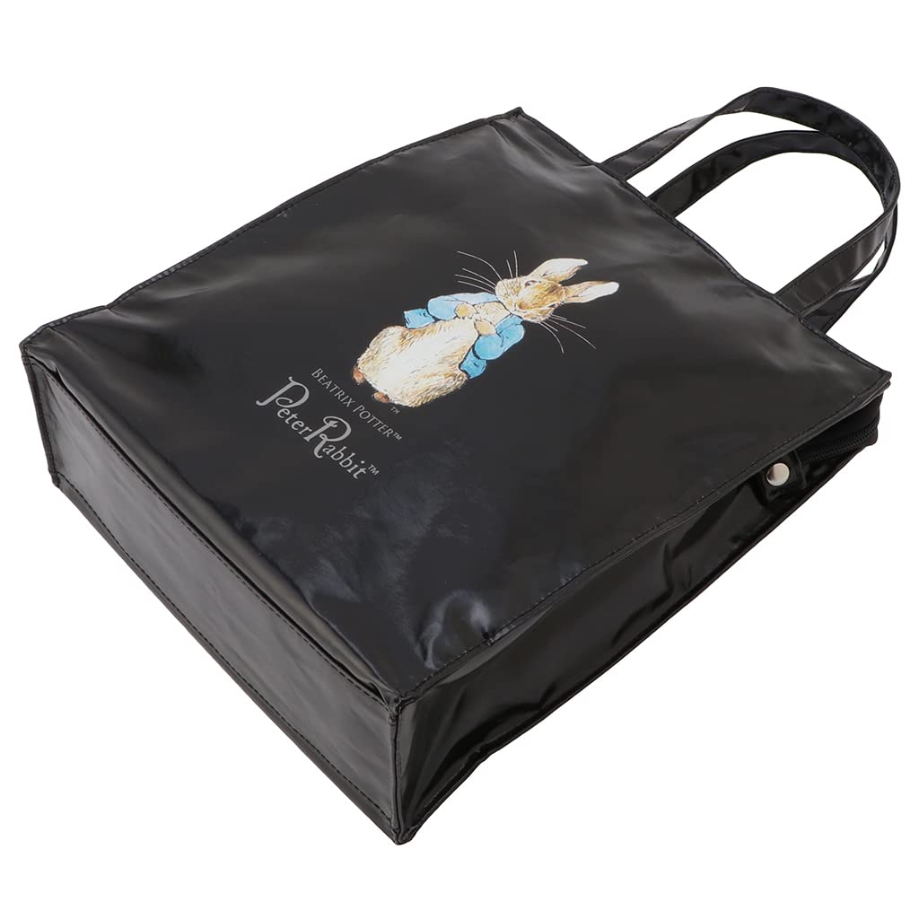 Yubi Peter Rabbit™ Tote Bag [Women's A4 Size Tote Bag, Cute, Water-Repellent, Lightweight, Medium Size] 0625 Black
