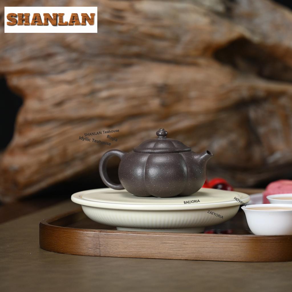 150ml Retro Yixing Purple Clay Teapots Handmade Cold Riverpot Raw Ore Green Gray Section Mud Kettle Zisha Tea Set Accessories