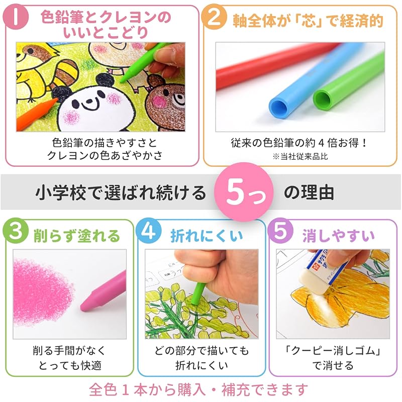 Sakura Craypas Coupy Colored Pencils, 12 Colors, Soft Case, FY12-R1