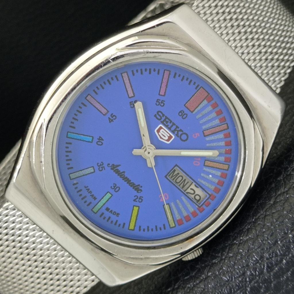 

SEIKO 5 AUTOMATIC 7019A JAPAN MENS VINTAGE BLUE COLOR DIAL WATCH a701640-5 R206c-a701640