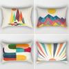 30x50cm Rainbow Geometric Polyester Pillow Cases Abstract Sunrise Mountain Patchwork Pillowcase Sofa Home Decor Cushion Cover