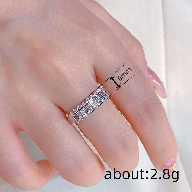 925 Sterling Silver Ring for Women Fashion Luxury Wedding Band Gorgeous Finger Accessories Engagement Party Jewelry Gifts