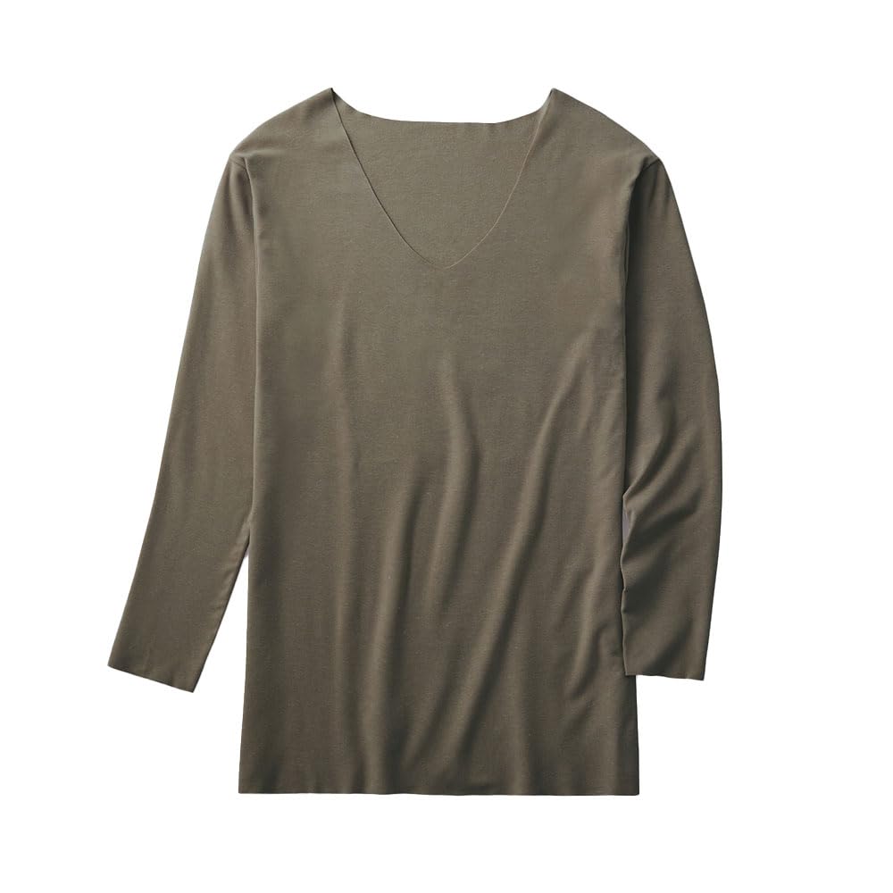 Gunze Long Sleeve ADVANCE LABEL Long Sleeve Deodorizing Rayon Brushed Fabric Made In Japan MA4109 [CUT OFF] U-Neck