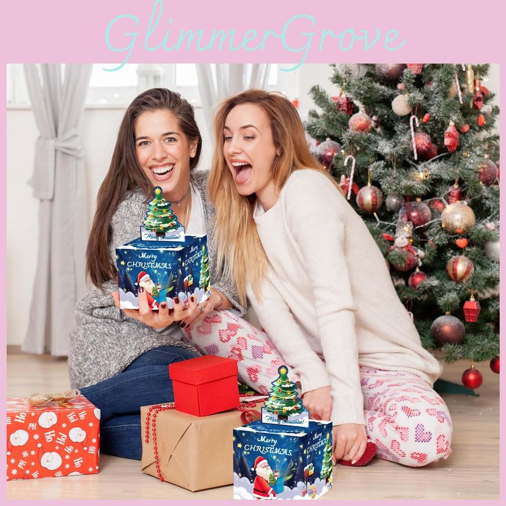 Themed Santa Christmas Claus Gift Pattern Paper Box Holiday Decoration Props