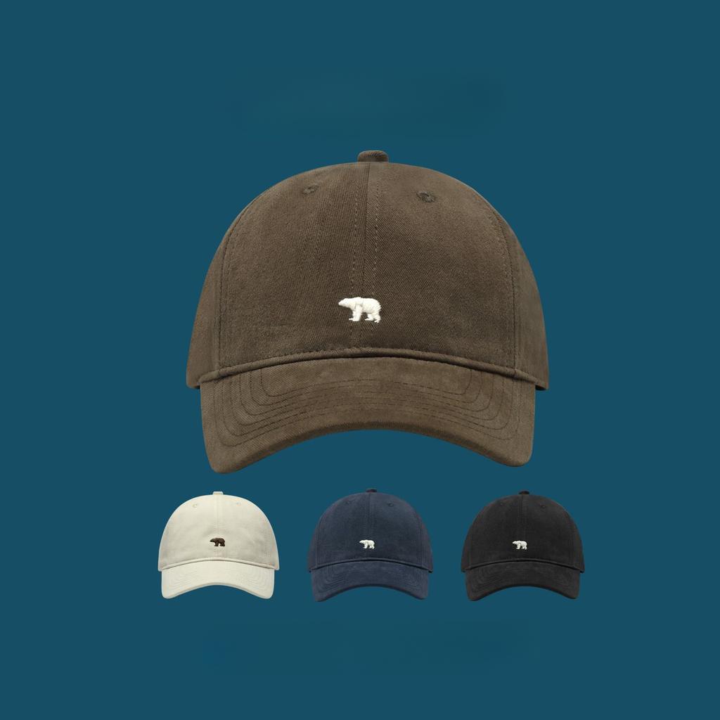 Embroidered Grinding Baseball Cap for Women with Wide Brim Showing Face Small Retro Hat Soft Top Sun Protection Baseball Cap for Men