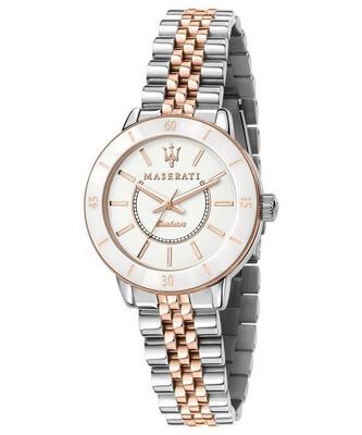 Successo White Dial Two Tone Stainless Steel Solar R8853145504 Women's Watch