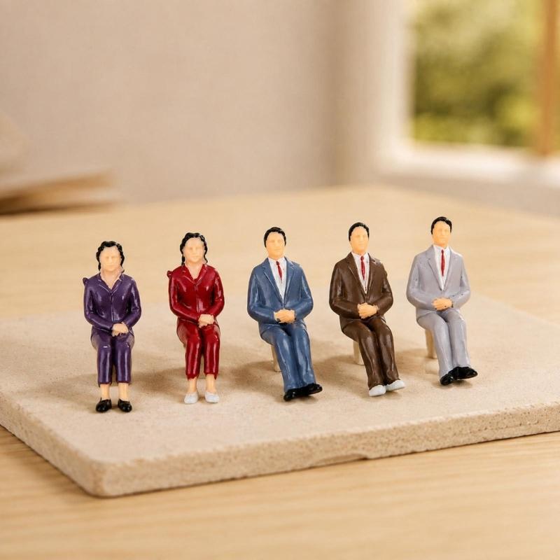 Architectural Model People Figures Set of 10 for Detailed Dioramas Scene, Colorful Plastic Miniatures for Landscape Display Decoration