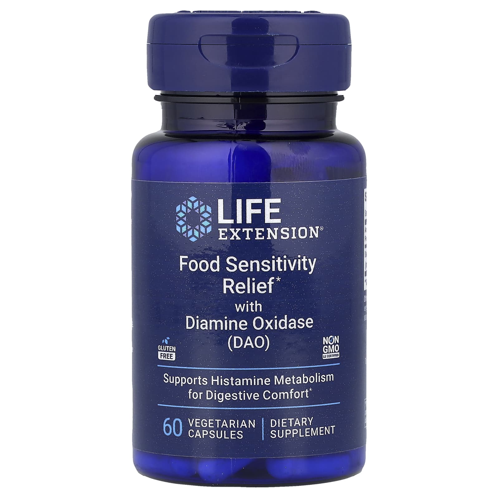 

Food Sensitivity Relief with Diamine Oxidase (Dao), 60 Veggie Capsules (4.3 Mg per Capsule)