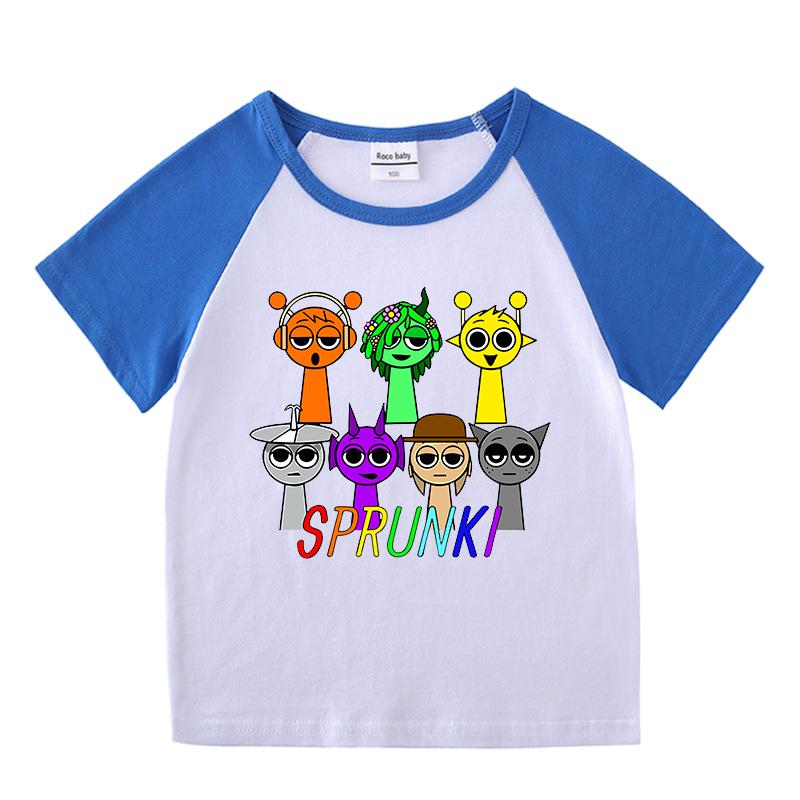 Kids' Summer Color Block Sports Set: Short Sleeve T-Shirt & Hot Pants