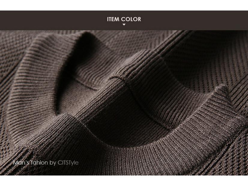 Men's Trendy Thick Jacquard Knit Sweater - Warm, Anti-Pilling, Light Luxury for Autumn/Winter