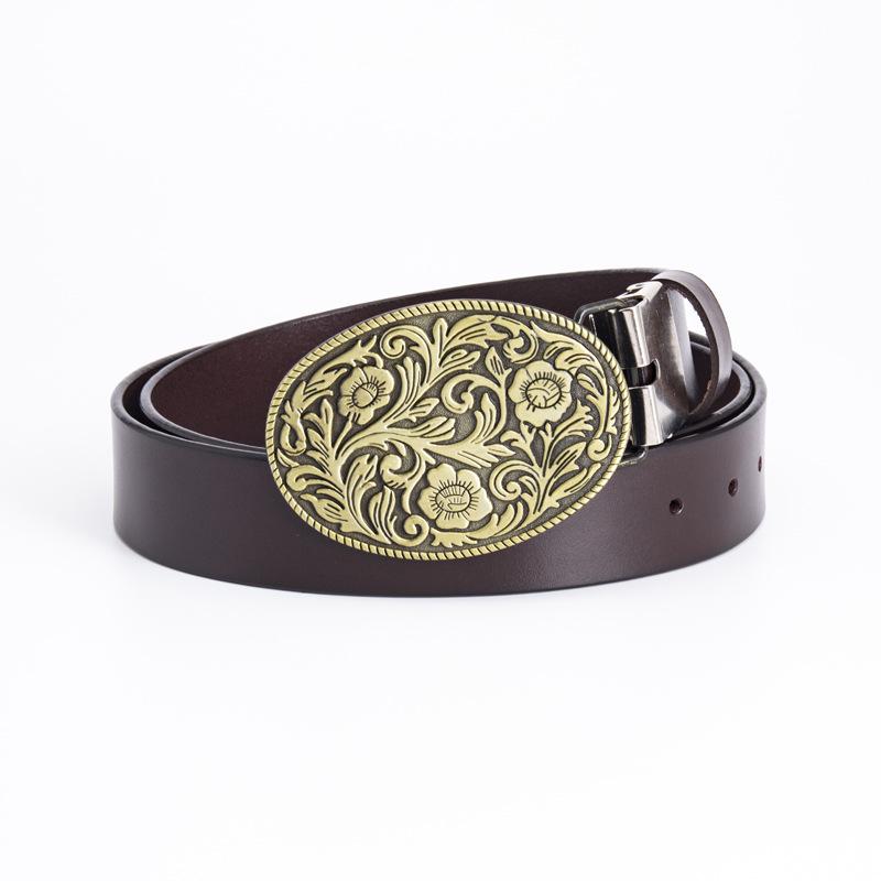 Lycoris Radiata Gentlemen's Leather Waistband - Whole Piece Cowhide Trousers Belt
