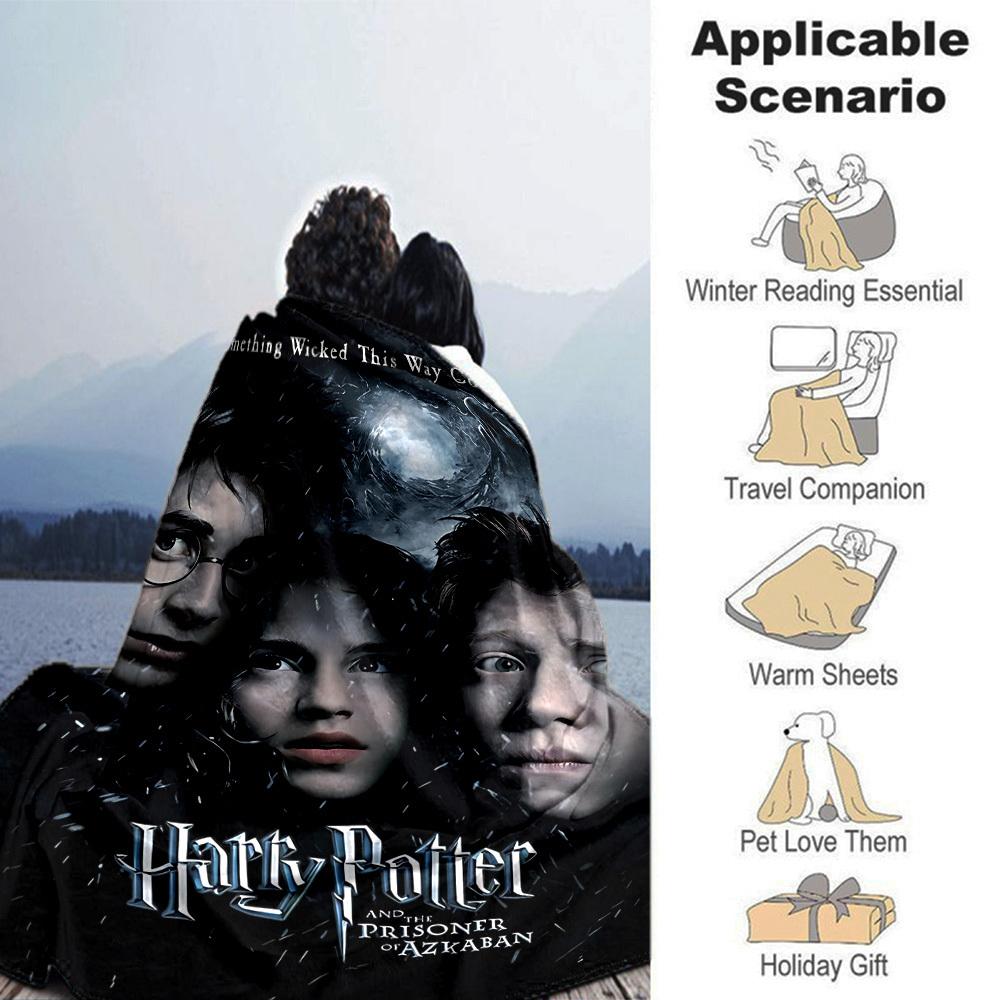 1pc Harry Potter, Prisoner of Azkaban Flannel Blanket Soft Warm Throw for Home, Office, Travel, All-Season Cozy Bedding GiftL1025
