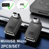 2PCS Mini/Micro Male UP/Down/Left/Right 90°Elbow USB-A OTG USB 2.0 Data Transfer 5v 1a 480Mbps For Charger PC Computer GPS Car