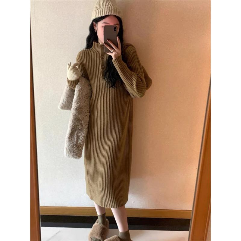 

YYFS Женская мода Повседневный Осень Зима Однотонный Принт Длинный Рукав Полуводолазка Свитера One Size