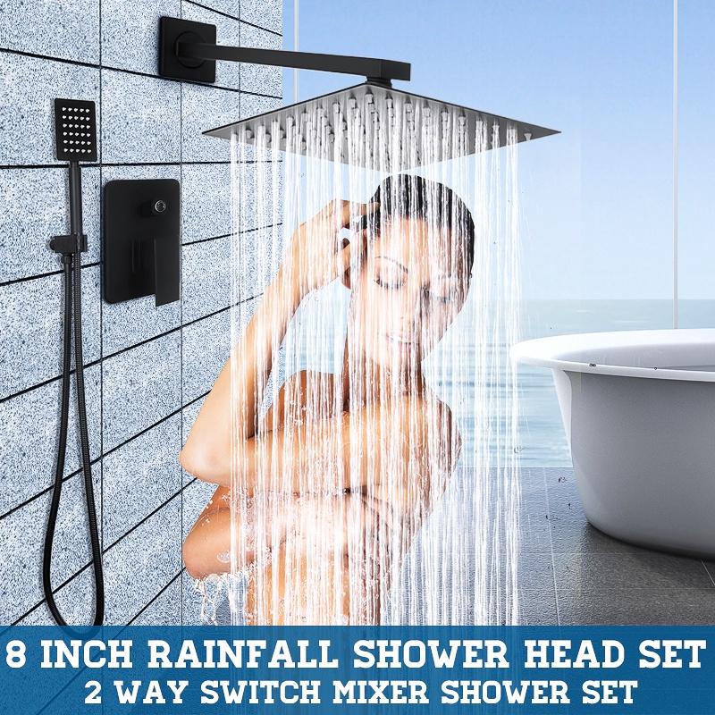 

Квадратный душевой набор с тропическим душем 8 Лейка для тропического душа Смеситель Настенный смеситель Ручной душевой набор 120x180мм