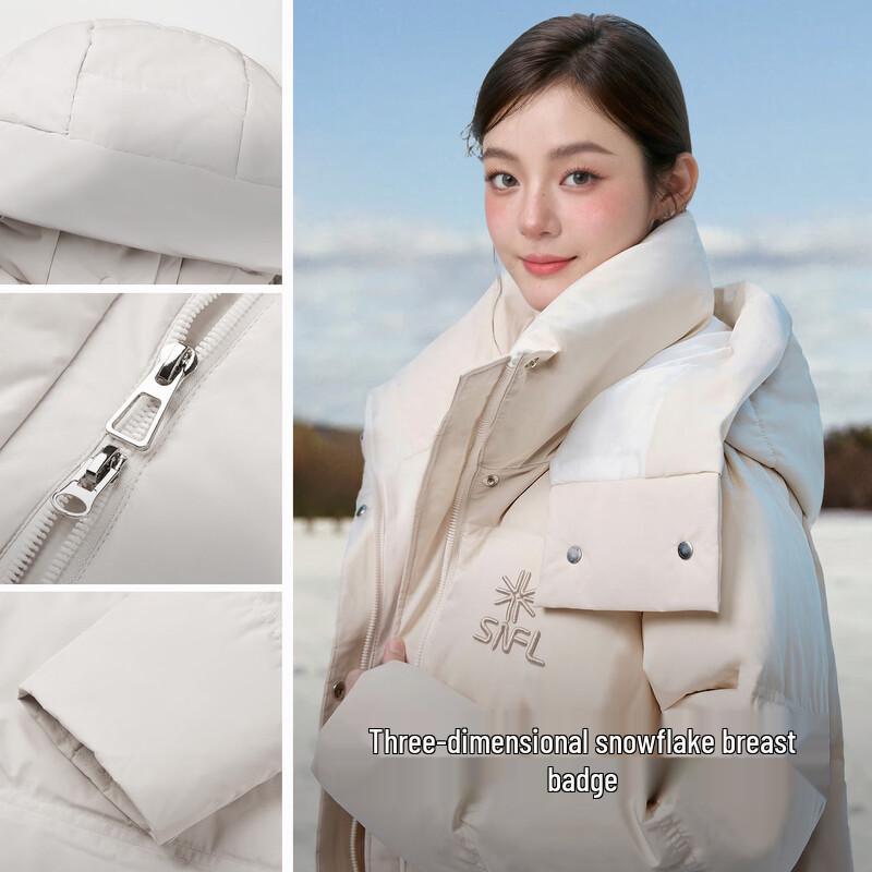 SNOWFLYING 90% Down Long Hooded Warm Jacket