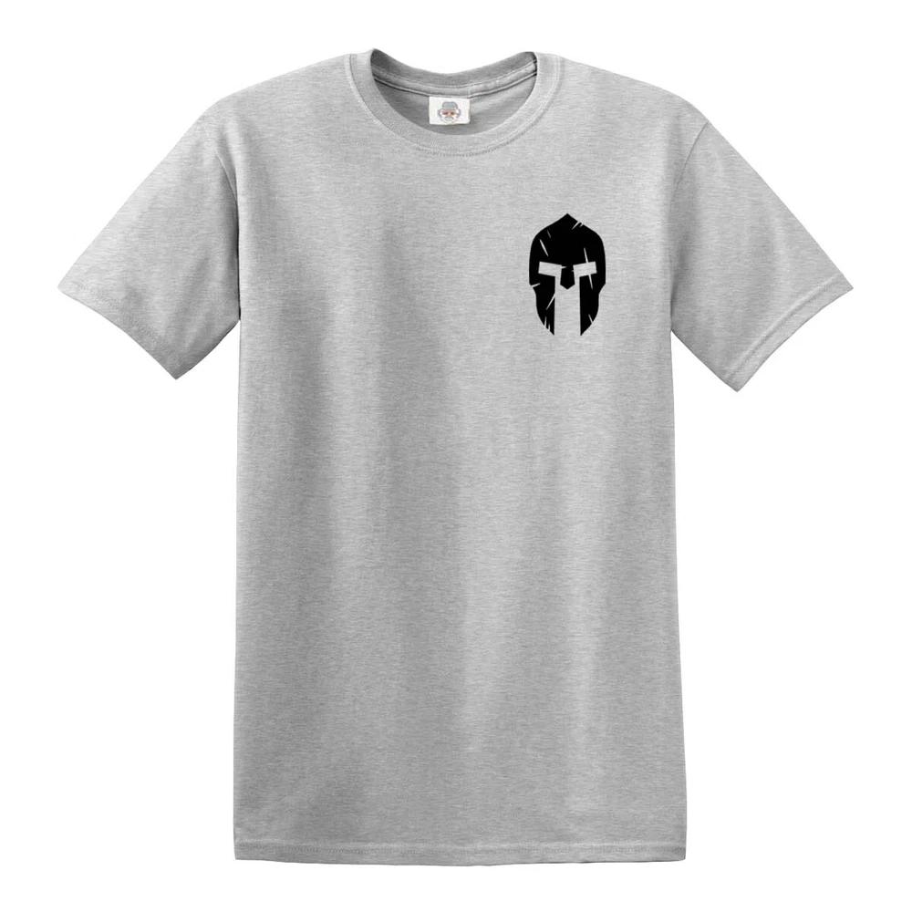 Spartan helmet d2 pocket print t shirt bodybuilding mma gym training workout 2XL