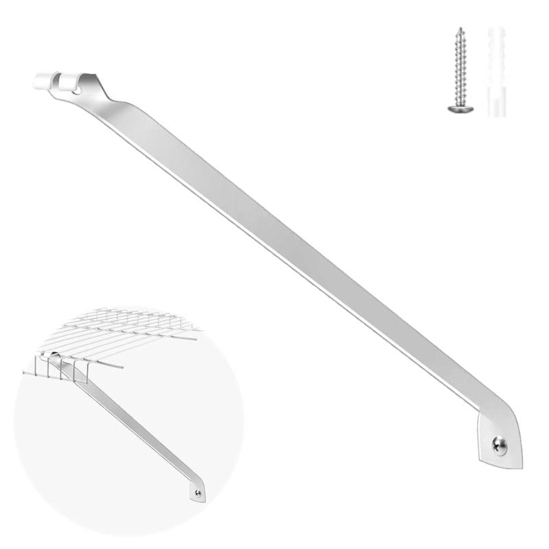 4lots Epoxy Coated Shelf Support Brackets Reinforced Stainless Steel Brackets for Wire Shelving Secure Mounting