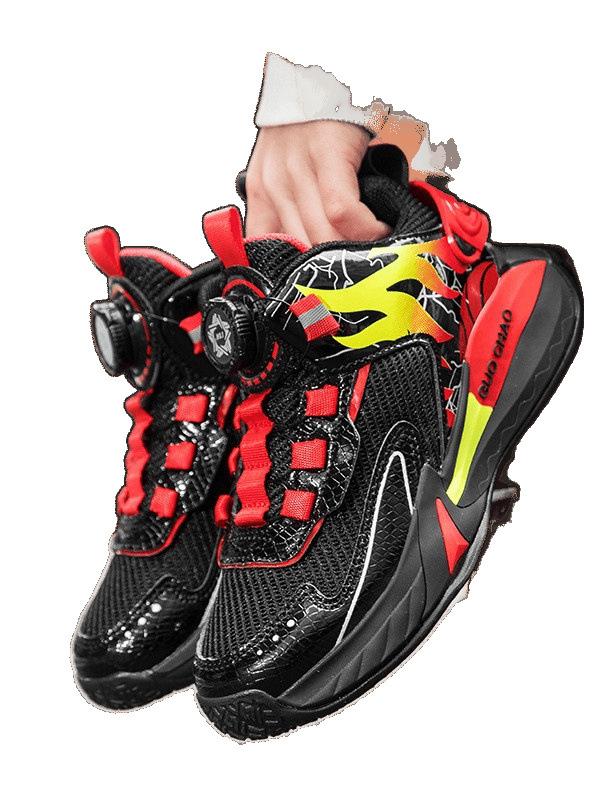 Children's Basketball Shoes Spring and Autumn New Breathable Mesh Boys Running Shoes Medium and Old Children's Friction Sound Boys' Sports Shoes