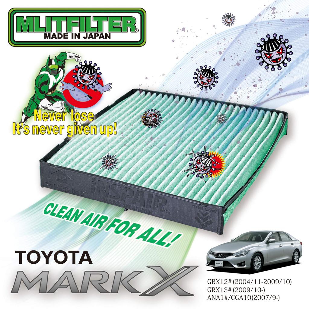 Emrit Filter Emrit Filter Toyota Mark X Air Conditioner Filter Pollen and D-010_MARKX Protection, Antibacterial, Antifungal, Odor-Resistant