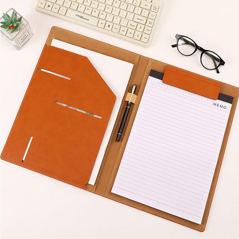 A4/A5 Schreibmappe mit Verschluss Businessmappe Multifunktionales Leder Klemmbrett Konferenzmappe für Büro