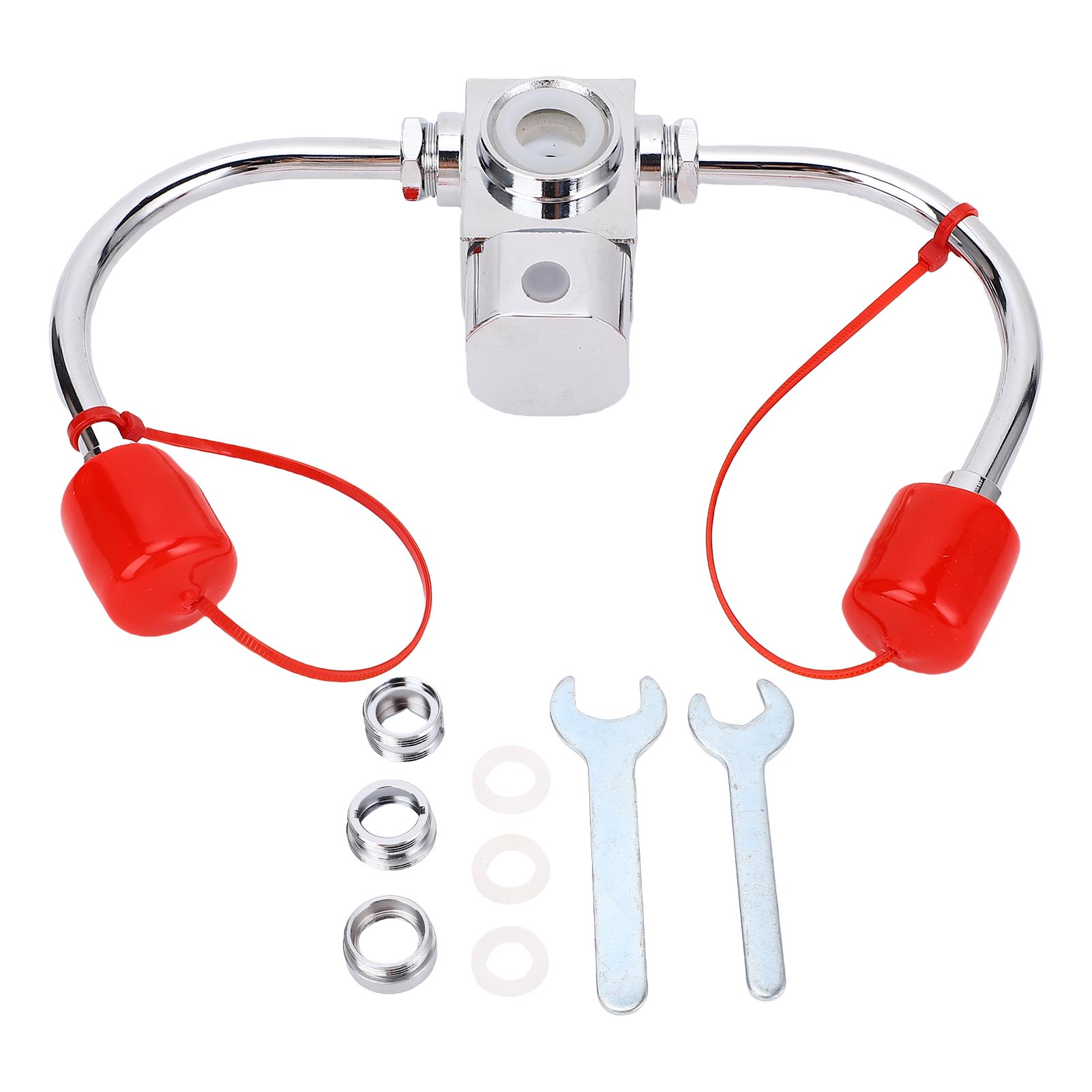 Faucet Mounted Eye Wash 360 Degree Rotating Emergency Eyewash Kit for Laboratory Factory Adjustable Water Flow 3 Adapters