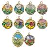 Monet Garden Oil Painting Pearl Pendant Keychain & Jewelry Set