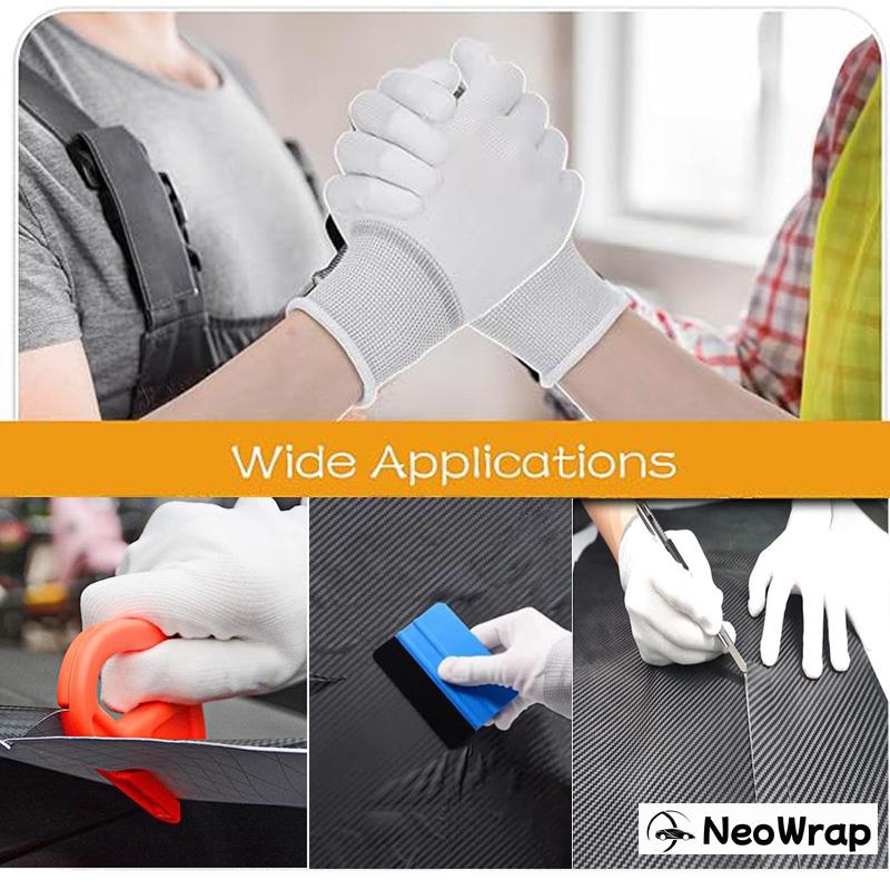 Auto-Vinylfolien-Handschuhe Nylon PU-beschichtete Fingerspitzen Antistatische Handschuhe Staubfreie Fensterfolier-Arbeitshandschuhe Folien-Installationswerkzeuge