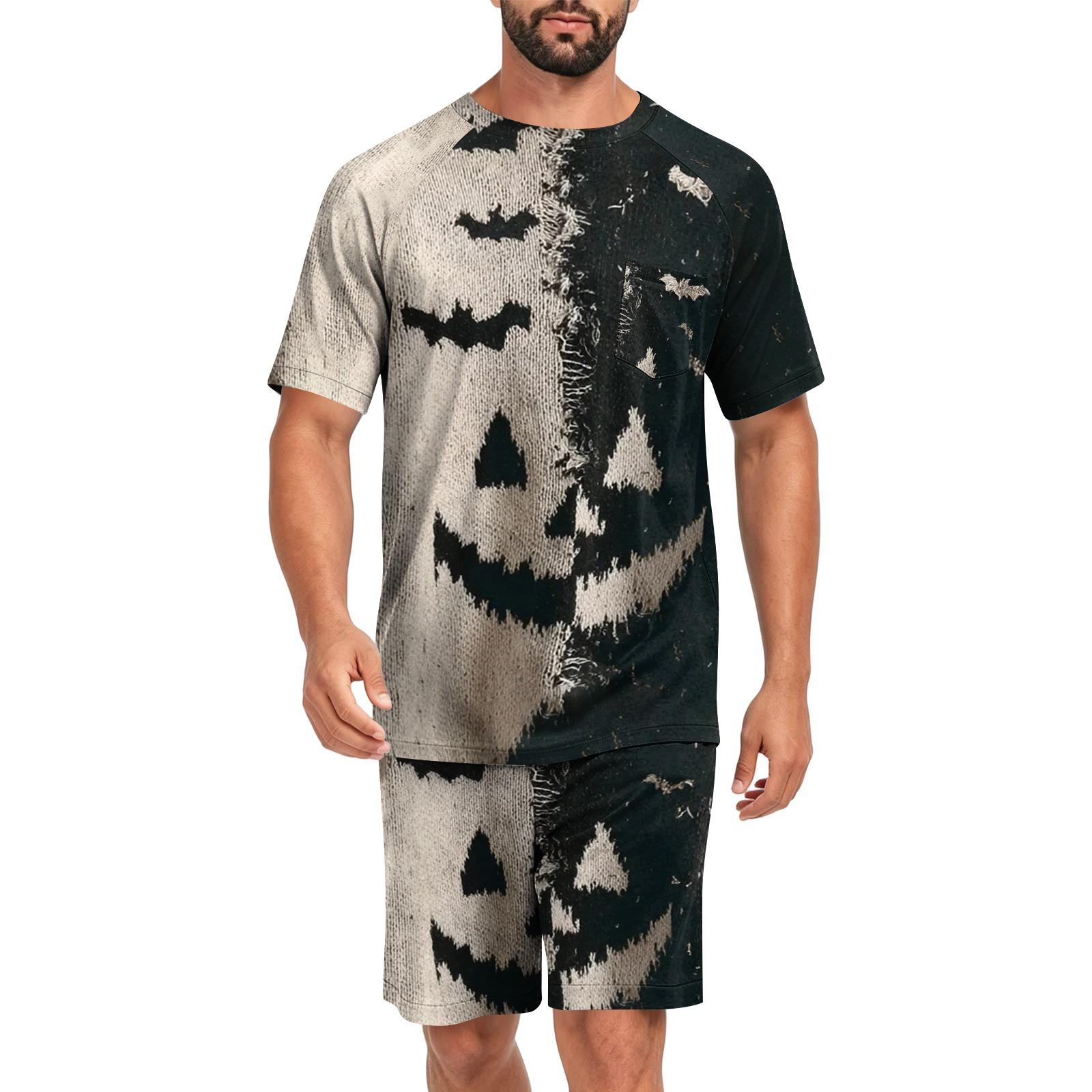 Men s Halloween Pajama Set - Casual Loungewear Sleepwear for Home XXL