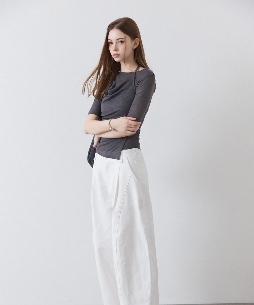 MIXXO Balloon Fit Single-Pleat Cotton Pants Re Tcg34Ss_Miwtcg51Qs