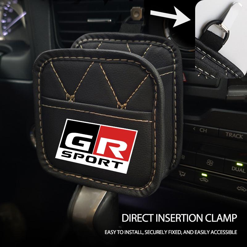 For Toyota Car Sundries Box Dashboard Organize Air Vent Storage Bag Hanging Box GRsport Hilux Aygo Yaris Corolla Rav4 CHR Auris