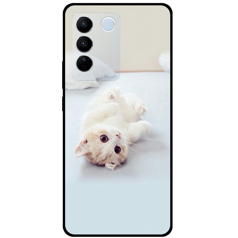 For Vivo V27E V2237 V27 Pro V2230 V 27 Case TPU Soft Silicone Marble Cat Shockproof Cases For Vivo V27 5G V27Pro Bag Funda Cover