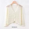Summer Women's Cut-out Knit Sweater Thin Short Three-quarter Sleeve Sunscreen Cardigan
