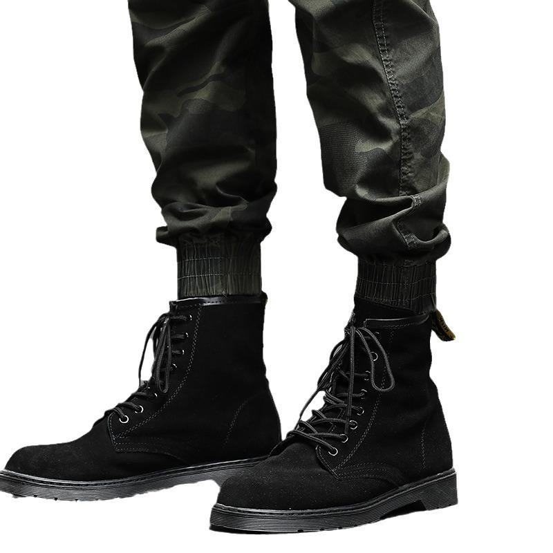 Men's New American High Street Camouflage Fashion Tied Feet Multi-pocket Overalls Casual Elastic Trendy Men