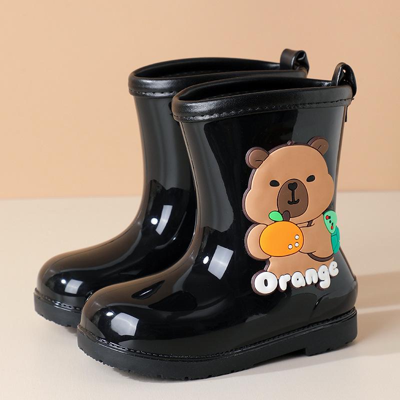 Capybara Kinder Gummistiefel, rutschfest, warm, mit weichen Sohlen