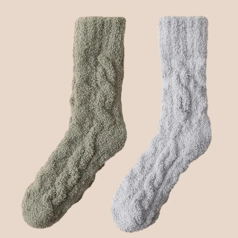 Coral Fleece Thick Sock Winter Unisex Plush Anti Slip Thicken Thermal Warm Socks Women Men Floor Home Sleep Fluffy Soft Hosiery
