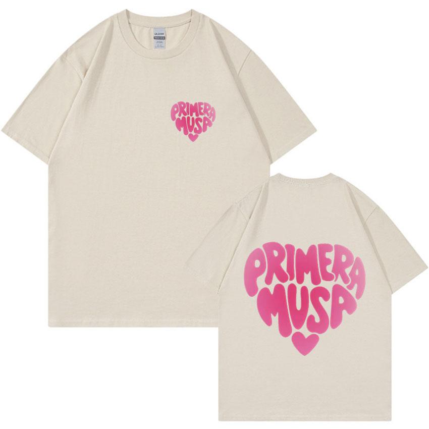 Fashion 2025 T-shirt: Rapper Omar Courtz Primera Musa Double-sided Printed Men's and Women's Hip-hop Y2K Aesthetic T-shirt