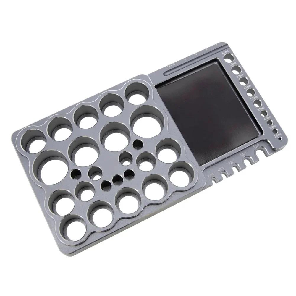 

For Remote Control Vehicles RC Tool Rack RC Workshop Repair Workbench As Shown In The Figure Screw Storage Slots срібний