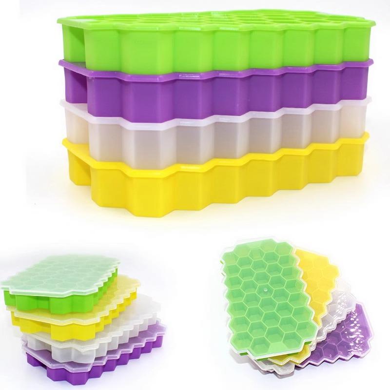 2024 New Creative Silicone Honeycomb Ice Grid Ice Box, Homemade Frozen Ice Block Mold, Kitchen Home Quick Freeze Machine