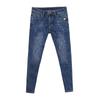 Tide Patchwork Slim Fit Men's Motorcycle Jeans - Trendy, Handsome & Elastic for Spring and Autumn