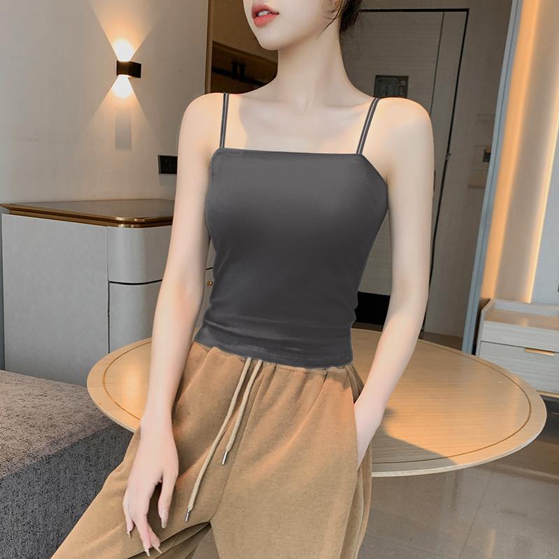 Beautiful back camisole vest for girls, one shoulder double camisole slim fit and slimming top